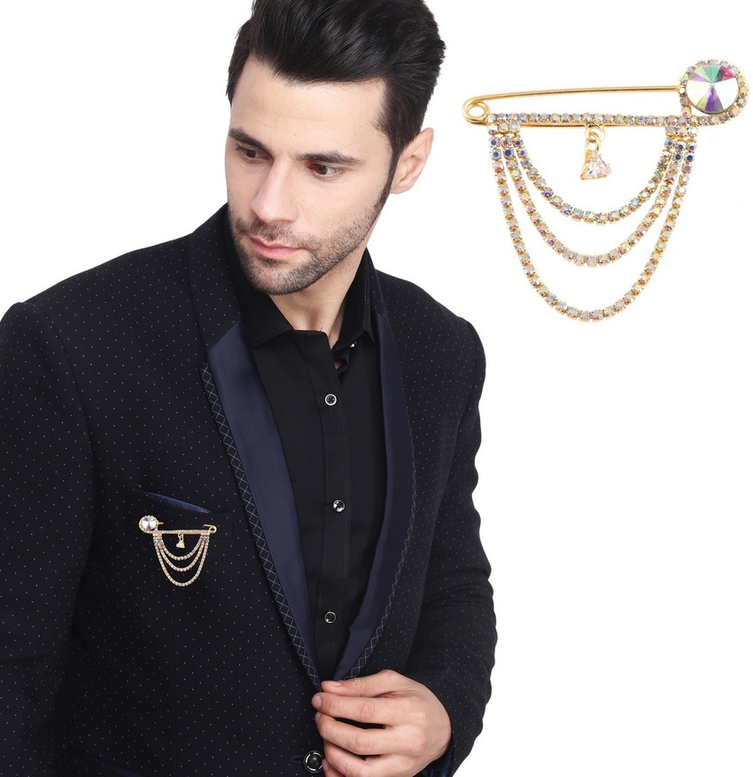 Sherwani brooch with chain hotsell