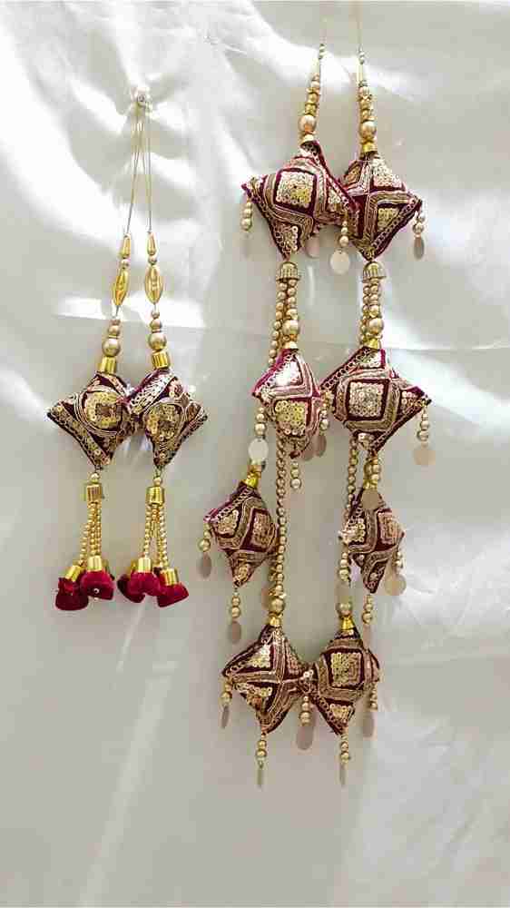Shopmart Maroon CUSHION LATKAN DECORATION OF LEHENGA SAREE DUPATTA