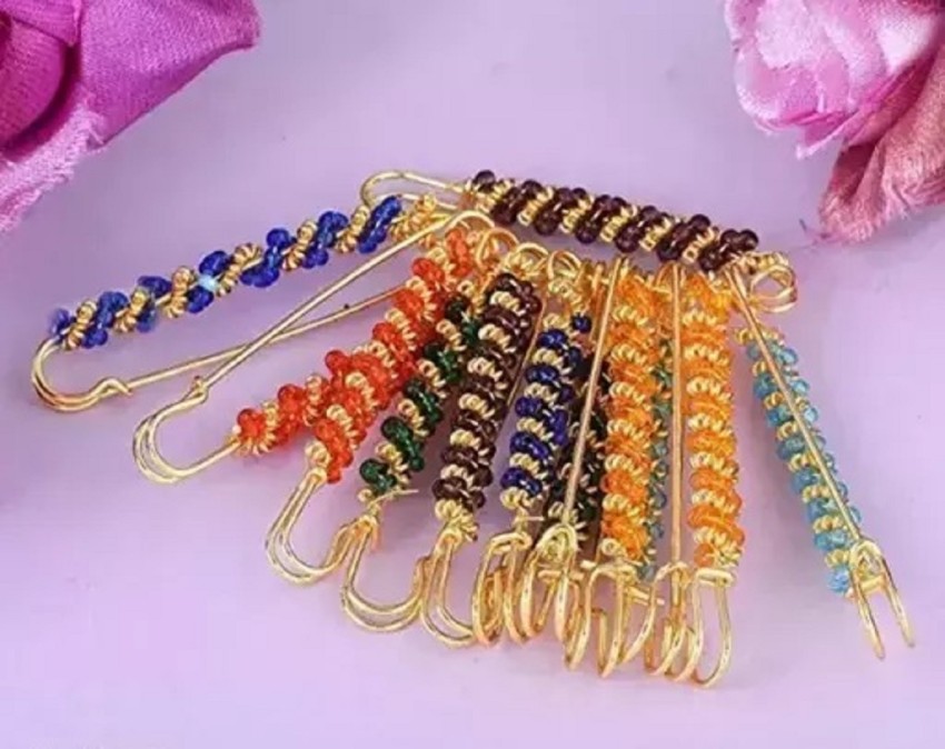 KTSBEAUTY MULTICOLOR ONE Side Saree Dupatta Pin Clip Safetypins