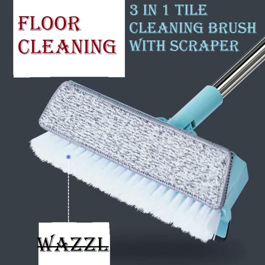 3 In 1 Floor Scrub Brush Bathroom Cleaning Brush Long Handle