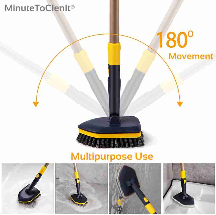 MinuteToCleanIt Floor Bathroom Cleaner Brush with Long Handle, Hard Bristle  Brush & Scrubber Nylon Wet and Dry Brush Price in India - Buy  MinuteToCleanIt Floor Bathroom Cleaner Brush with Long Handle, Hard