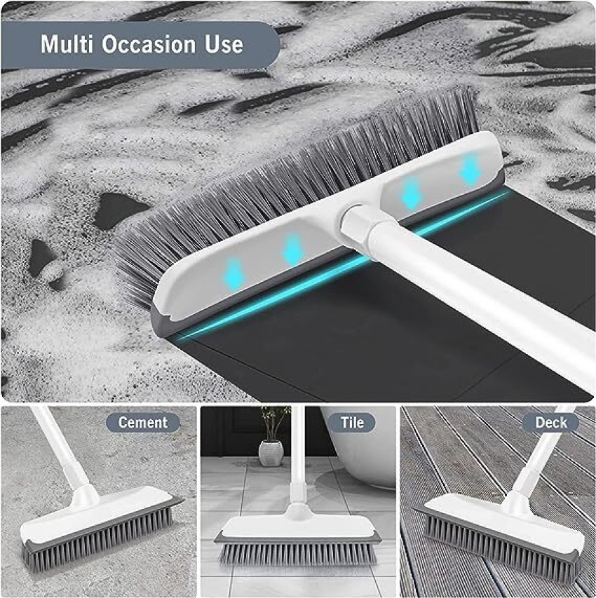 Plastic Bathroom Cleaning Brush With Wiper 2 In 1