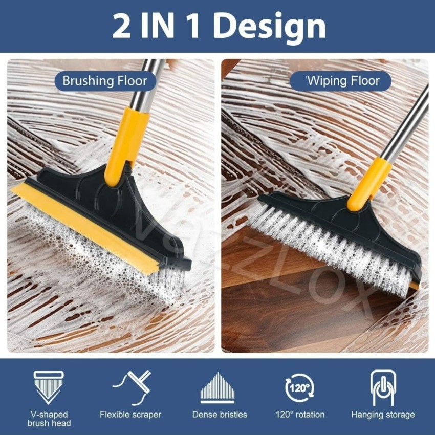 Scrub Cleaning Brush with Extendable Handle Rotatable Bathroom