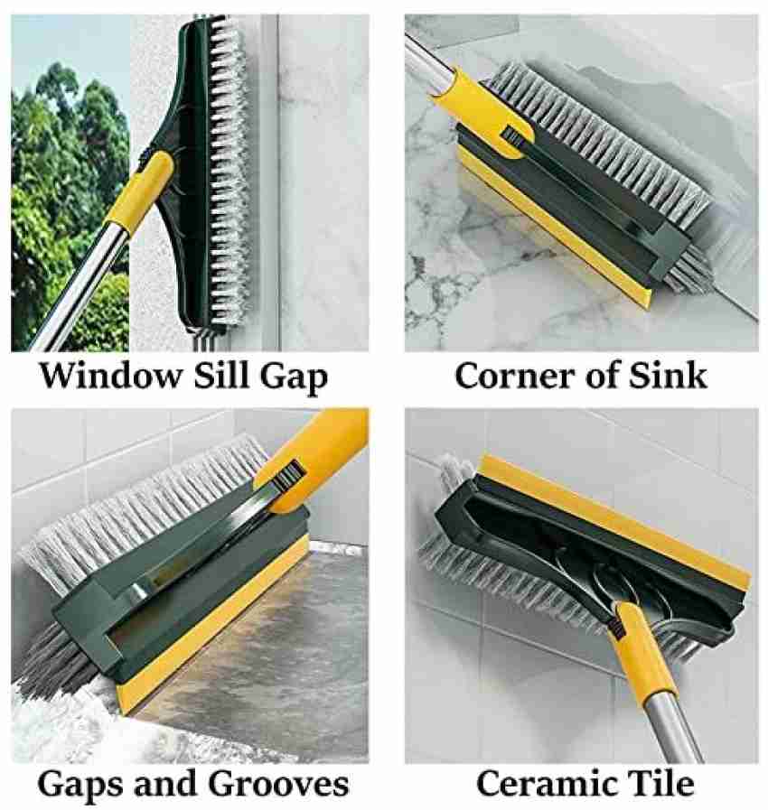 Plastic 2 IN 1 BATHROOM CLEANING BRUSH Wiper Gap Cleaning Scrapper