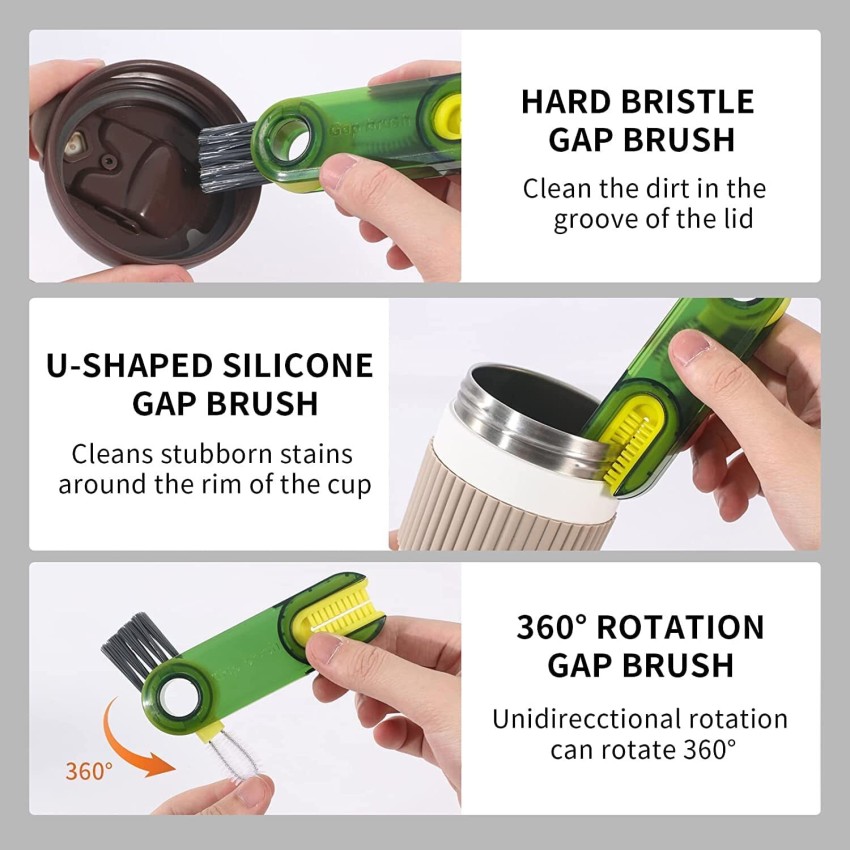 1pc 3 In 1 Mini Cup Gap Brush 360 degree Rotatable Bottles