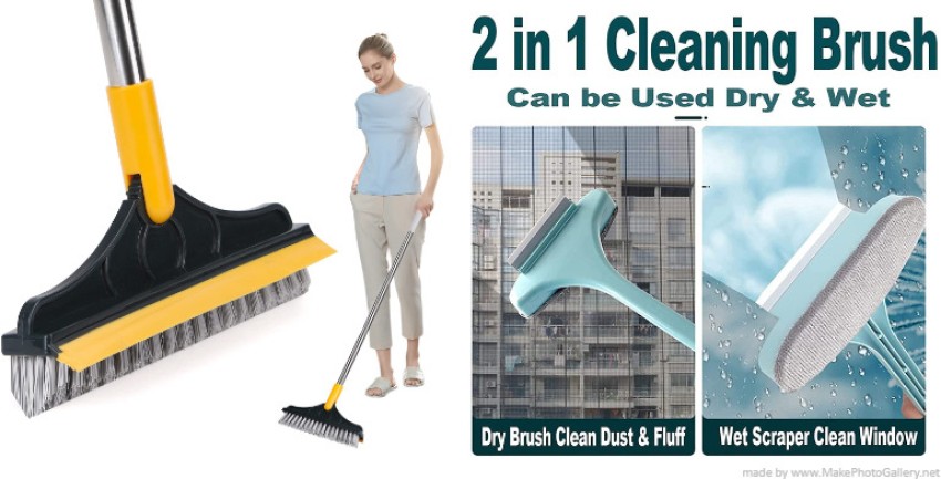 Click Enterprise Bathroom Cleaning Brush with Wiper 2 in 1 Tiles