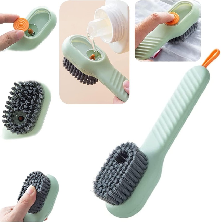 Multifunctional Liquid Dispensing Shoe Brush For Home Use, Press To  Dispense Liquid, Soft Hair Clothing Cleaning Brush