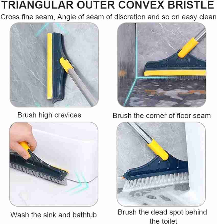 Cleaning Brush with Handle PP Scrub Crevice Gap Dust Cleaner Yellow Black
