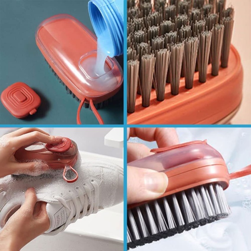 1pc New Style Multi-Functional Soft Bristle Cleaning Brush For Clothes,  Hat, Shoes, With Automatic Liquid Dispenser