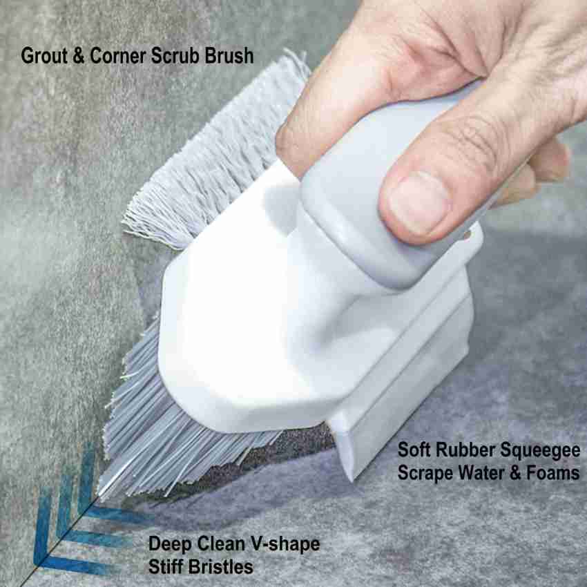 1Pc 4 In 1 Tile And Grout Cleaning Brush Corner Scrubber Brush