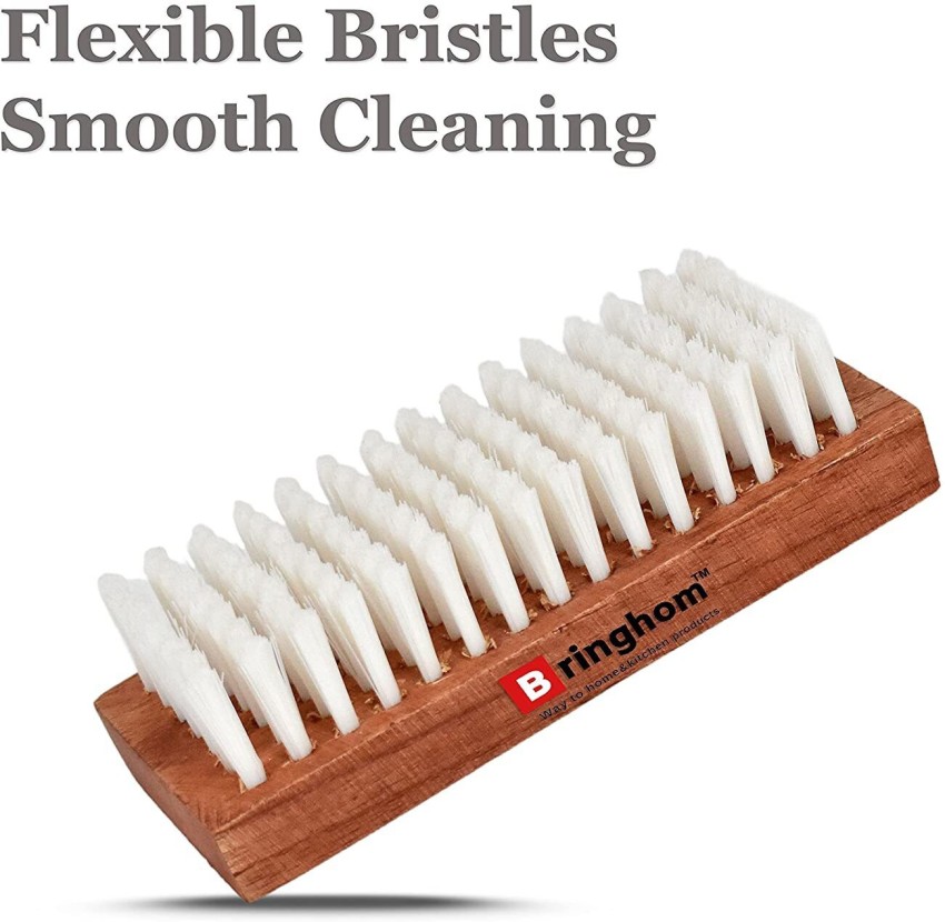 9 1/2 Nylon Bristle Spotting Brush - 2 5/8 x 2 Head 3/4 Bristles -  White - Cleaner's Supply