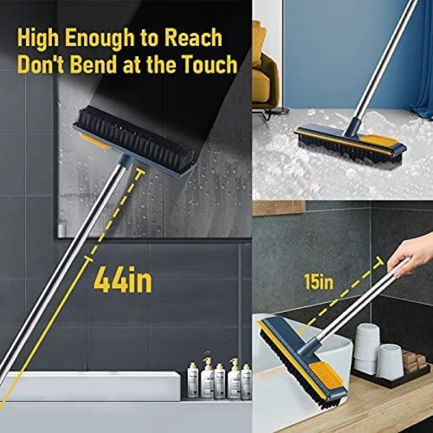 BIYALI Floor Brush with Long Handle, Rotating Bathroom Kitchen