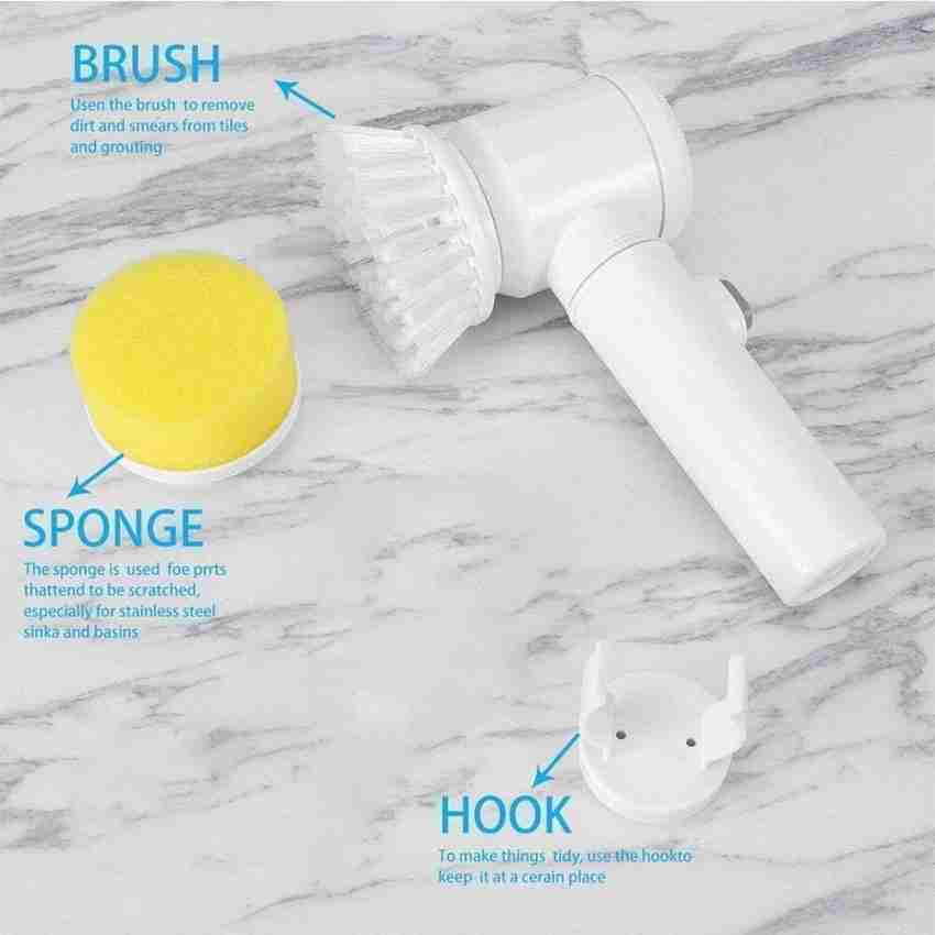 Electric Cleaning Brush 5-in-1 Magic Battery Powered Scrubber for Kitchen  Bathroom Tub Shower Tile Carpet Bidet Sofa 