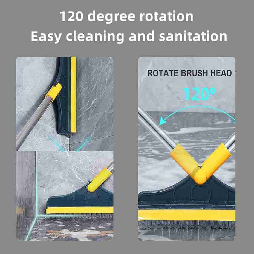 2 In 1 Cleaning Scrub Brush With Long Handle Adjustable V-shaped Floor Brush  Scrubber 120 Degree Triangular Rotating Brush Head - AliExpress