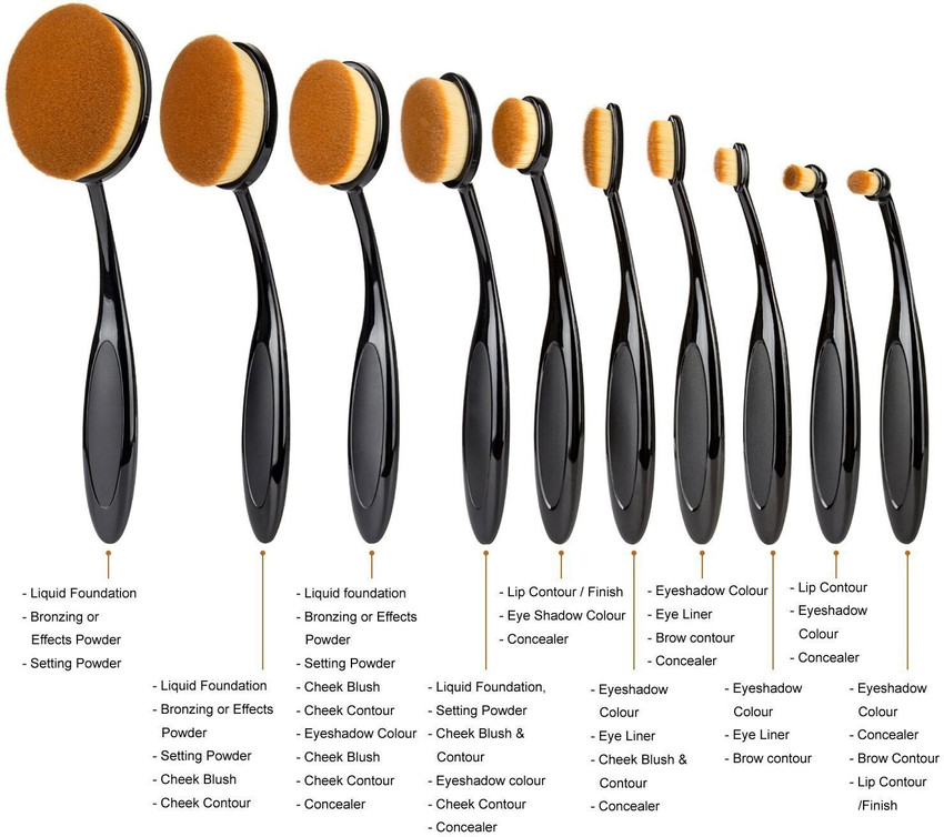 Oval makeup brush in store clearance