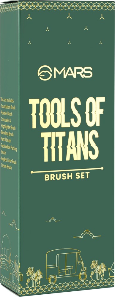 MARS Tools of Titans Brush Set of 8 ultra soft brushes with Holder