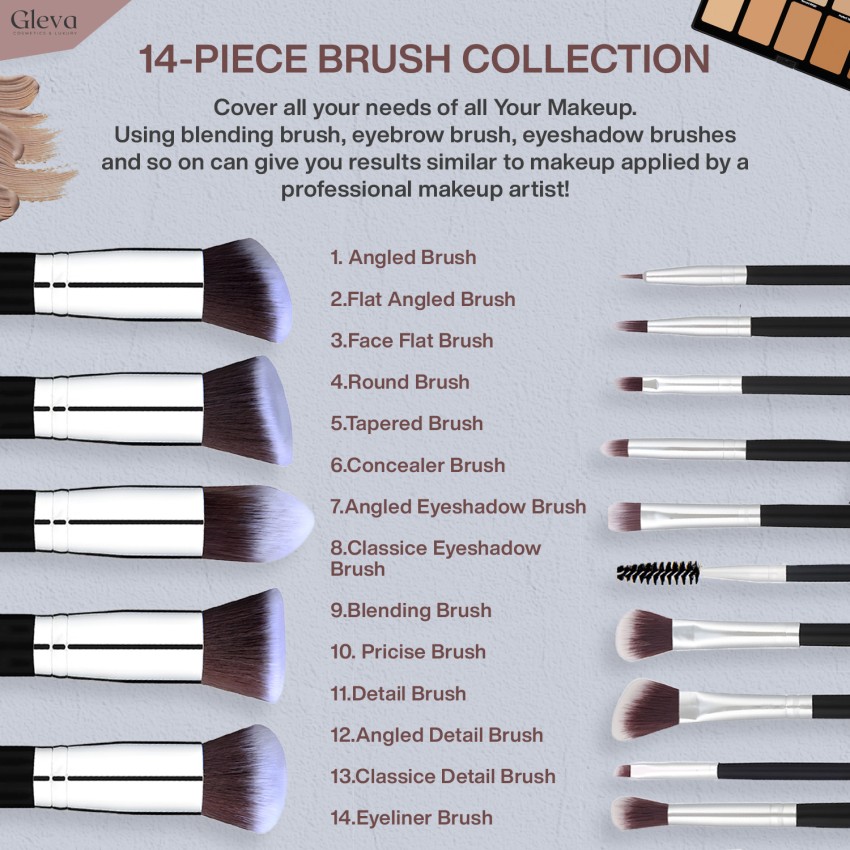 Up To 84% Off on Metallic Oval Makeup Brush Se