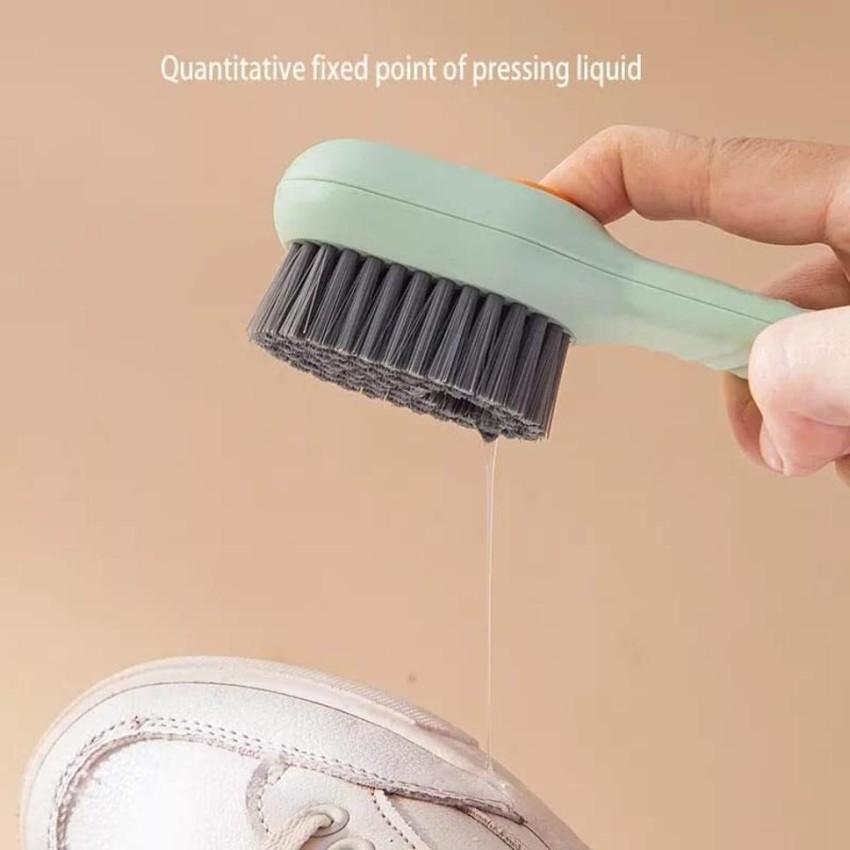 KUNYA Liquid Adding Cleaning Brush, Multifunctional Liquid Shoe Brush,  Household Soft Bristle Cleaning Brush, Press Type