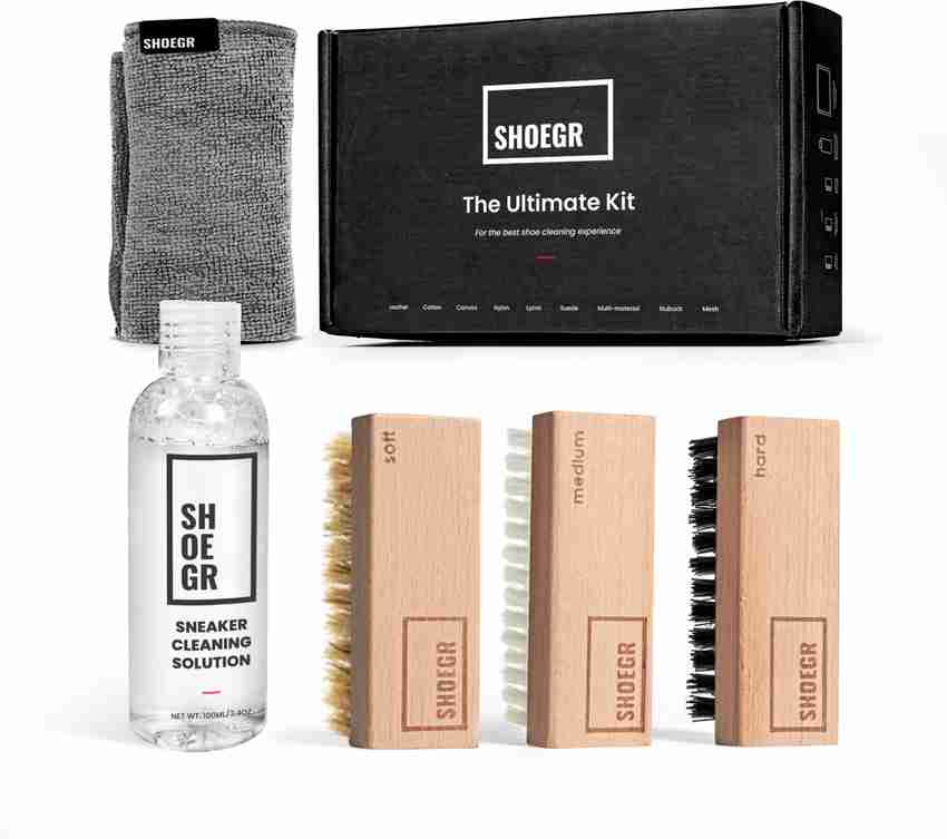 SHOEGR The Ultimate Kit for Cleaning Sneakers Works for Suede Nubuck Canvas Knit Multi Material Trainers Sports Shoes Shoe Care Kit Price in India Buy SHOEGR The Ultimate Kit for Cleaning