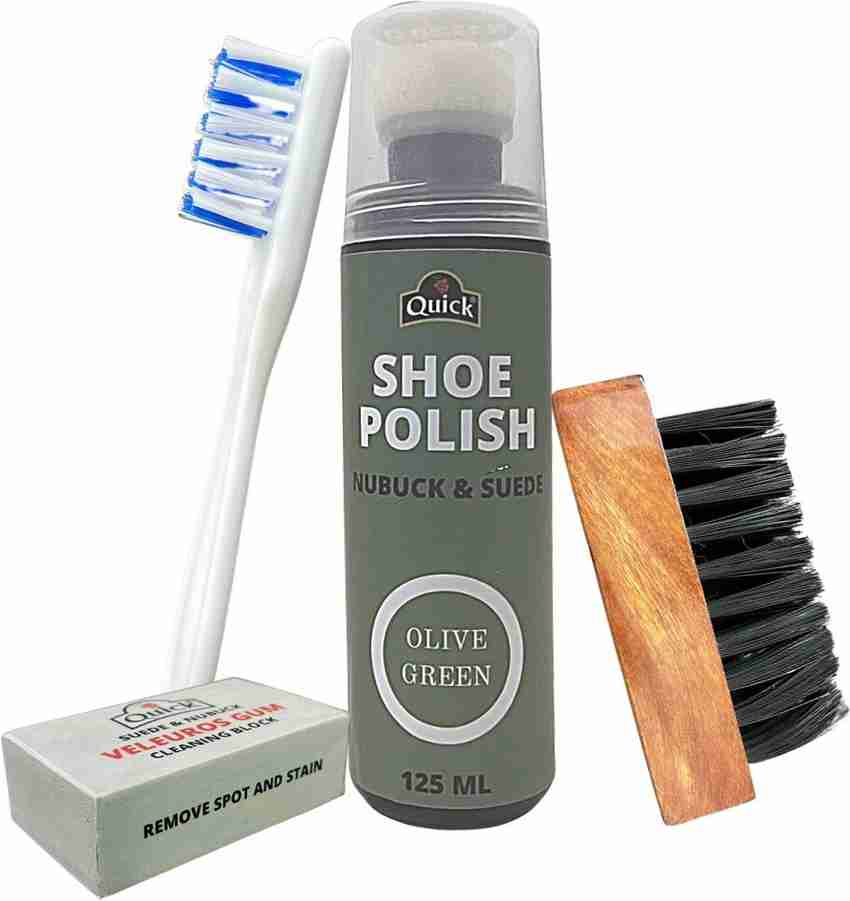 Quick Nubuck Suede Shoe Polish and Shoe Care Kit Color Olive Green Shoe Care Kit Price in India Buy Quick Nubuck Suede Shoe Polish and Shoe Care Kit