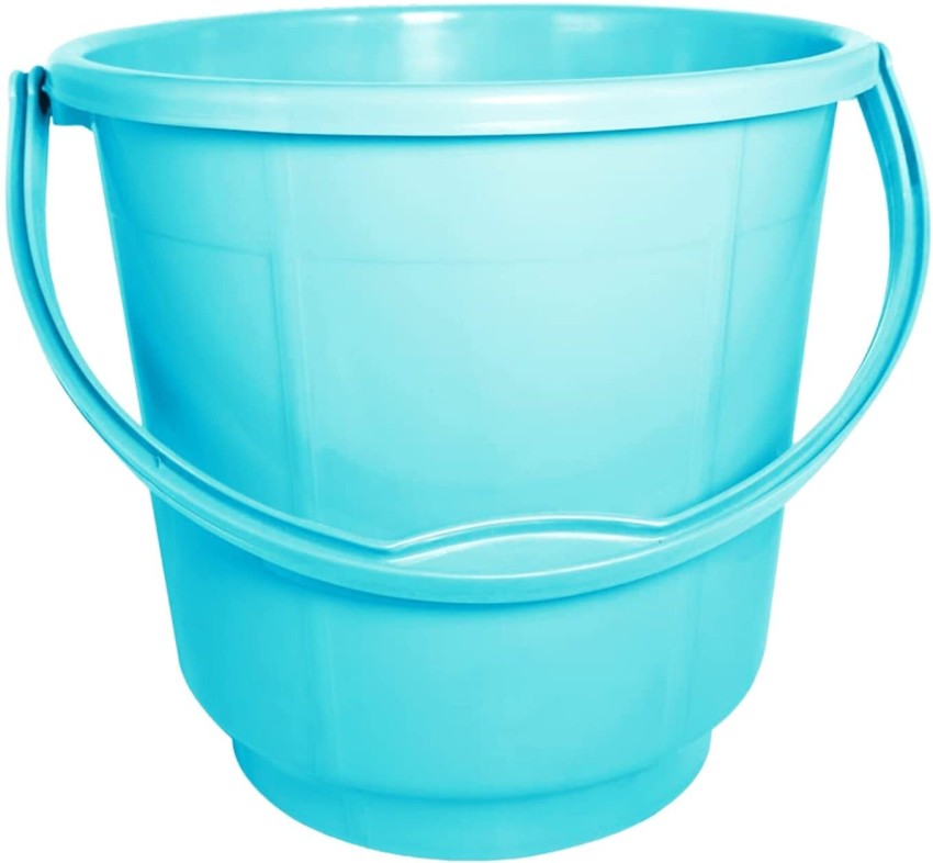 Plastic Strong 16 LTR Bathroom Bucket With Lid (Green) - Pack of 1