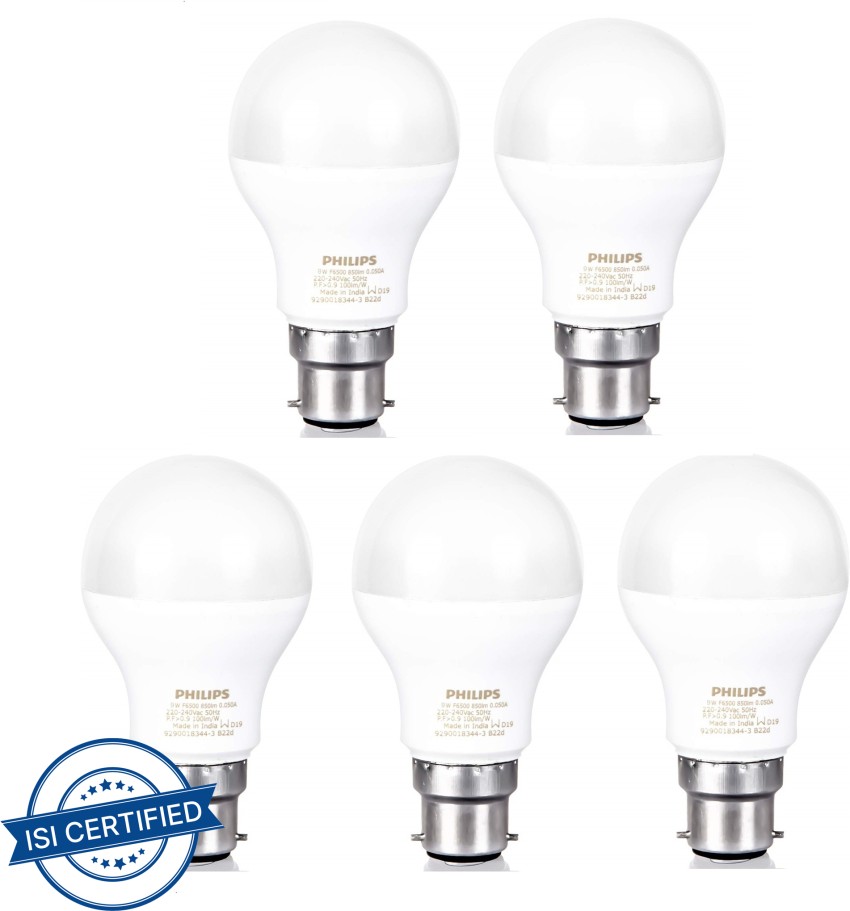 Buy PHILIPS 9W B22 LED Warm White/Yellow Bulb, Pack of 2 Online at
