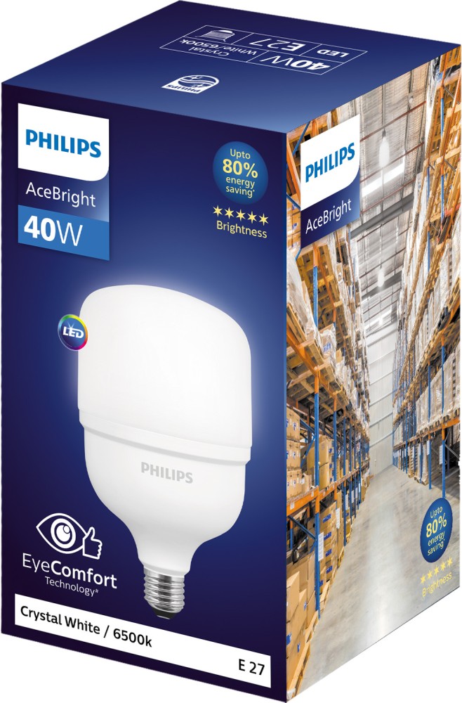 Ampoule LED E27 Standard Blanc-froid 40W x2 PHILIPS : le lot de 2