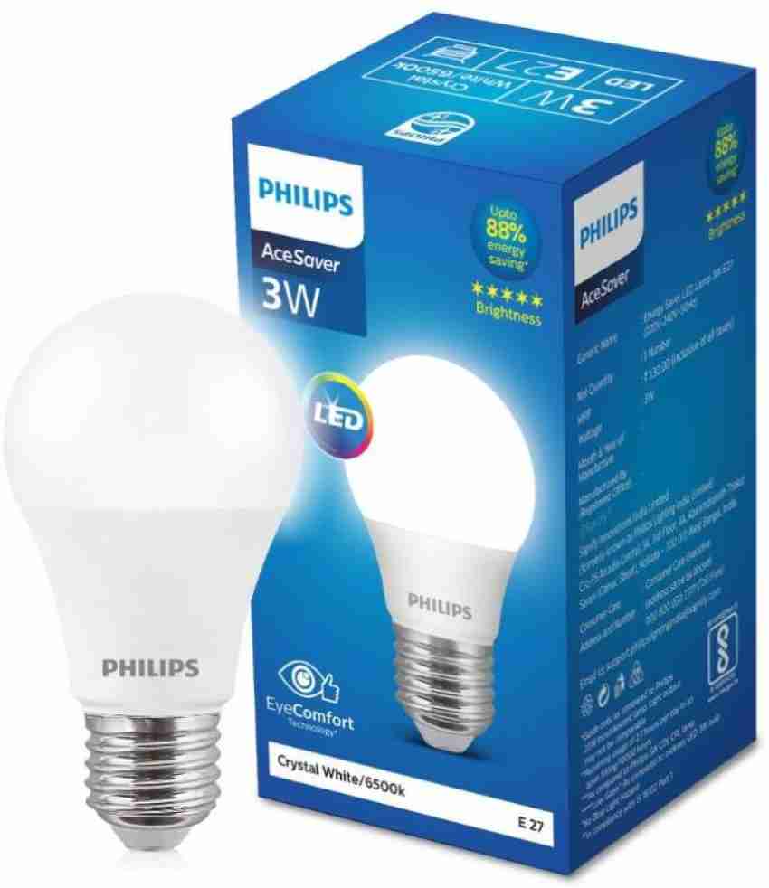 Buy Philips Ace Saver Base E27 9-Watt LED Bulb (Pack of 2, Crystal White)  Online at Low Prices in India 