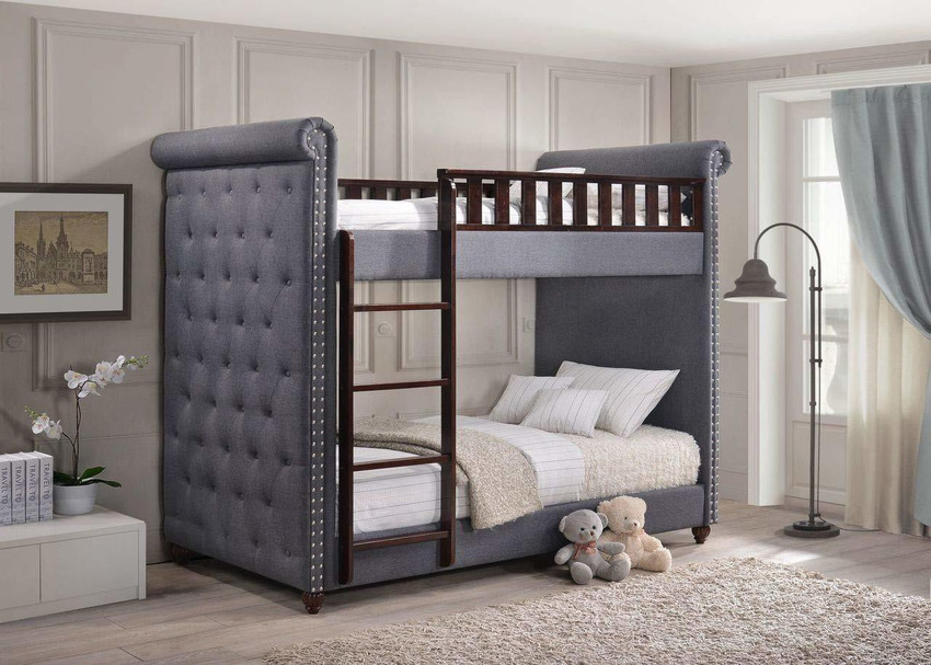 Upholstered sales loft bed