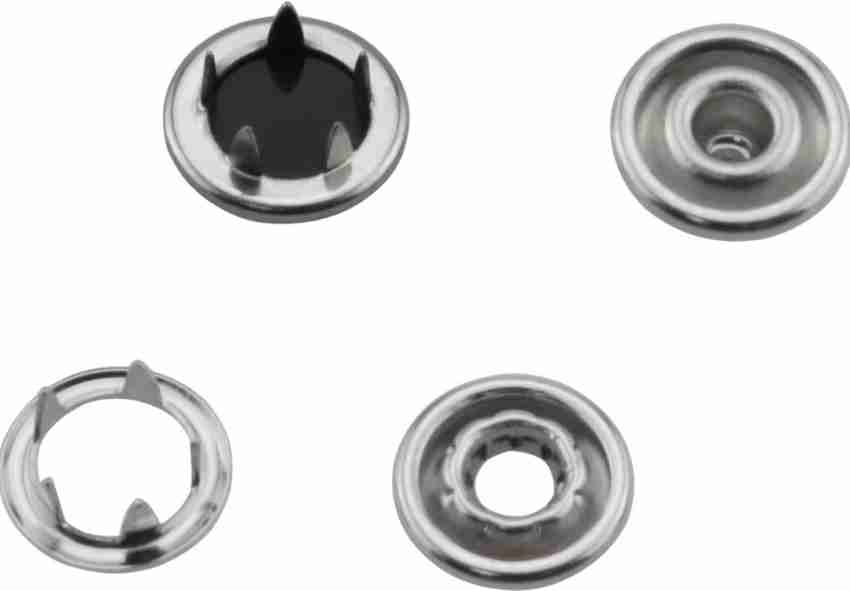 Fashion Group 100 Sets(400 Pieces) - Open-Ring Cap Gripper Grip Prong Metal  Snaps No - Sew Button Fasteners - Size 16L(5/16) Silver Button, Snap  Fasteners,Environmental Brass Metal Buttons Price in India 