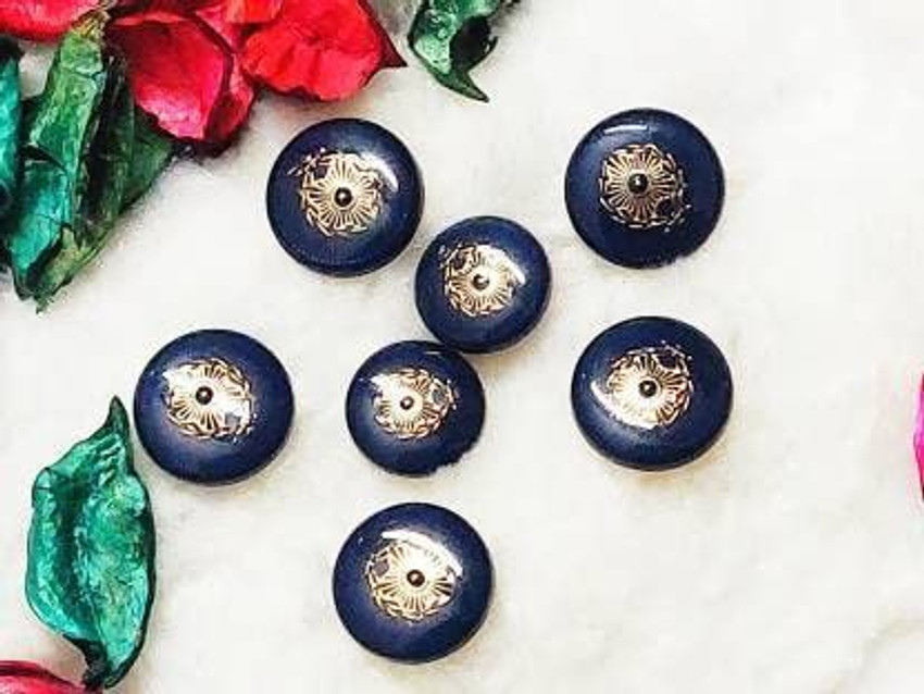 Magic of Gifts Glossy Classic Style Dark Blue Buttons for Men s Sherwani Nehru Jacket 7 Metal Buttons Price in India Buy Magic of Gifts Glossy Classic Style Dark Blue Buttons for