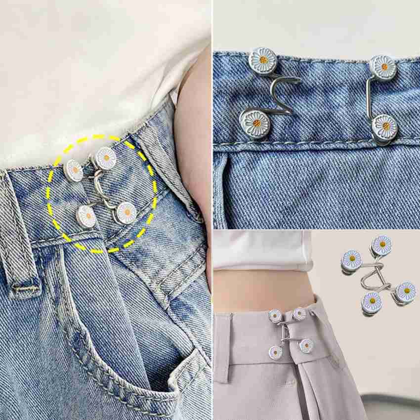 Adjustable Jean Button Pins Butterfly Shaped Jeans Pants No Sewing