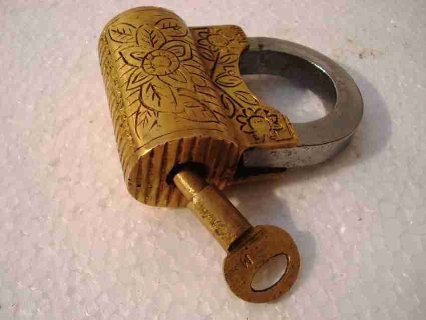 Brass Blessing : Vintage Brass Padlock - Lock with Key - Brass