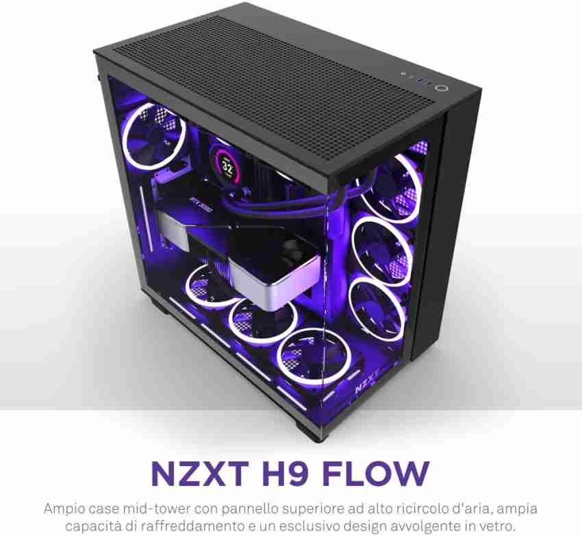 Nzxt H9 Flow/‎CM-H91FB-01 Mid Tower Cabinet - Nzxt : Flipkart.com