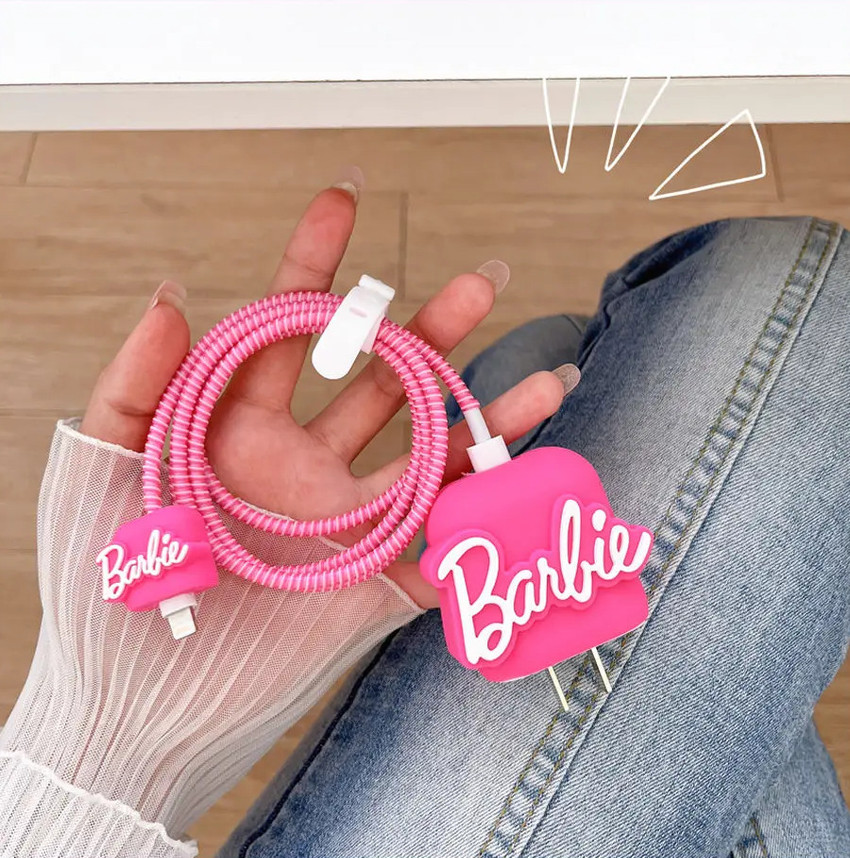 MOBIDEER iPhone Charger Cover For 18W 20W Cute 3D Cartoon Character Barbie Pink Cable Protector Price in India Buy MOBIDEER iPhone Charger Cover For 18W 20W Cute 3D Cartoon Character Barbie