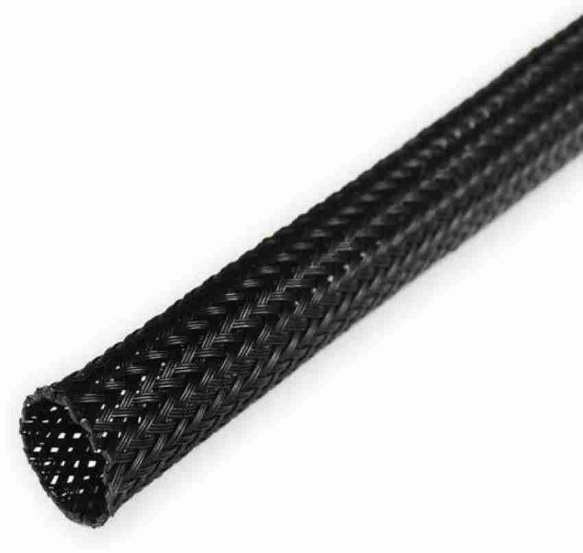 rtsense 6mm-(2 Meter) Black Polyester Nylon Braided sleeve, Wire