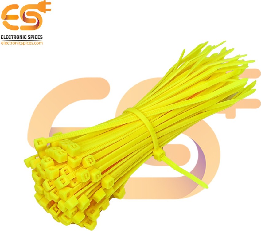 Electronic Spices Yellow Cable Zip Ties,66 Nylon Self Locking Wire