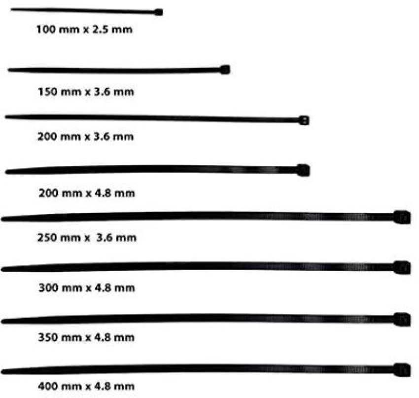 GLOBOMOTIVE Cable Ties (200 mm x 4.8 mm) Nylon Self Locking Cable