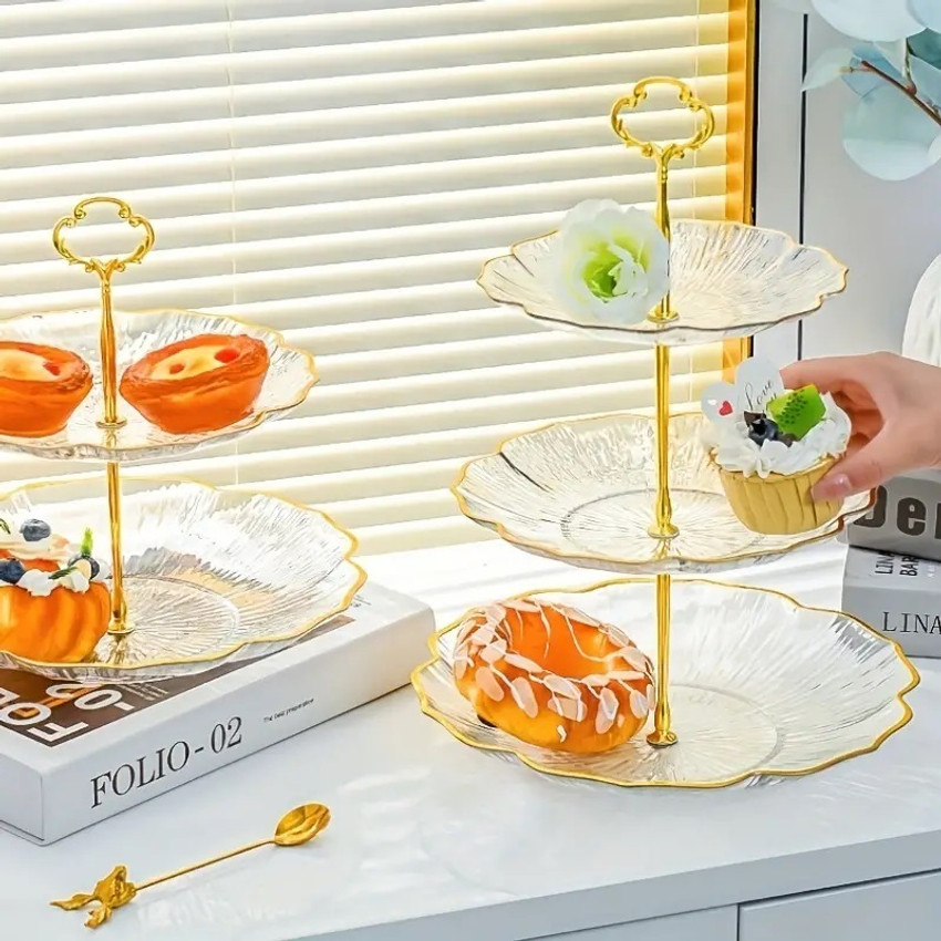JAMBOREE 3 Tier Cake Stand Round Cupcake Display Stand Clear Acrylic Dessert Fruit Plates Acrylic Cake Server Price in India Buy JAMBOREE 3 Tier Cake Stand Round Cupcake Display Stand Clear