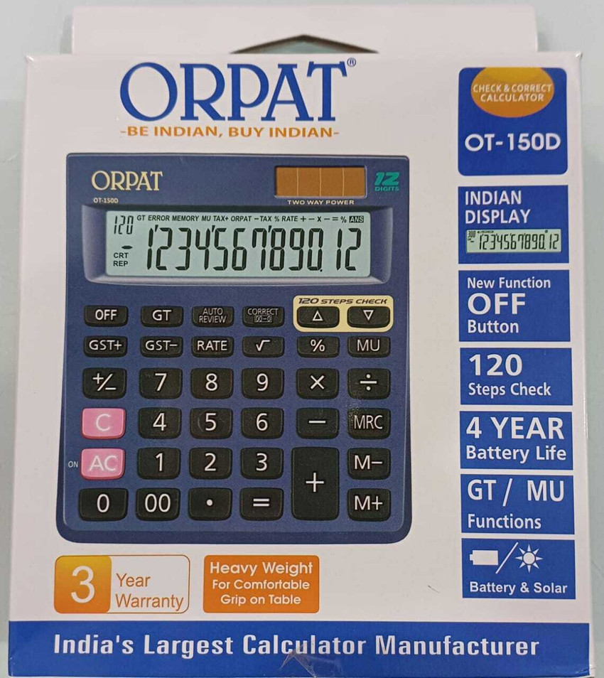 Orpat calculator hotsell battery