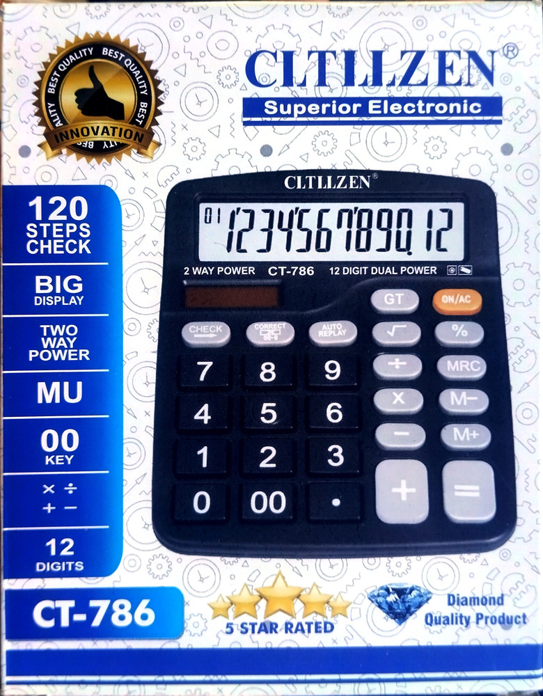 clitizen CITIZEN CT 786 DIAMOND QUALITY SUPERIOR ELECTRONIC MULTI PURPOSE SCHOOL OFFICE HOME USE Basic Calculator