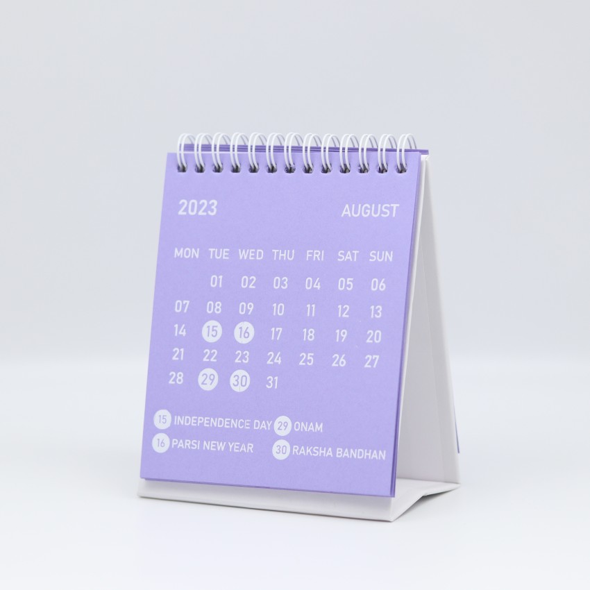 INNAXA Monthly Calendar 13 Months Standing Flip Calendar 2024 Table  Calendar (Purple) at Rs 299/piece, Table Calendar in Nala Sopara