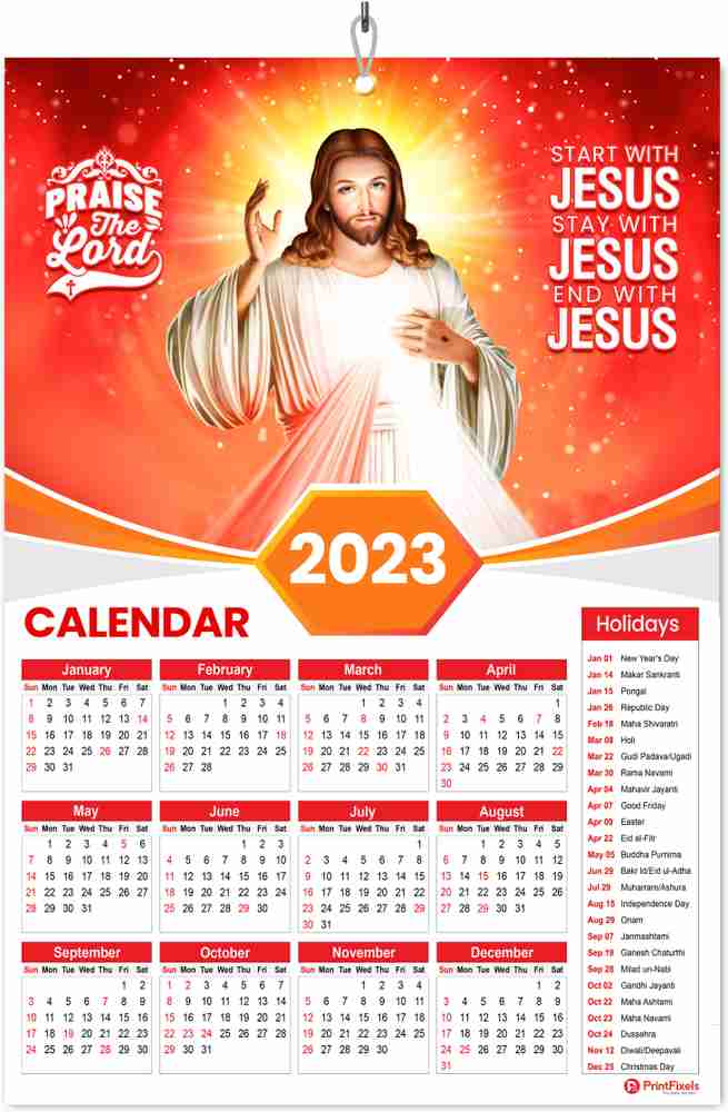 printfixels Lord Jesus|13x19 inch|Non Tearable-WaterDrop Resistant 2023  Wall Calendar Price in India - Buy printfixels Lord Jesus|13x19 inch|Non  Tearable-WaterDrop Resistant 2023 Wall Calendar online at Flipkart.com