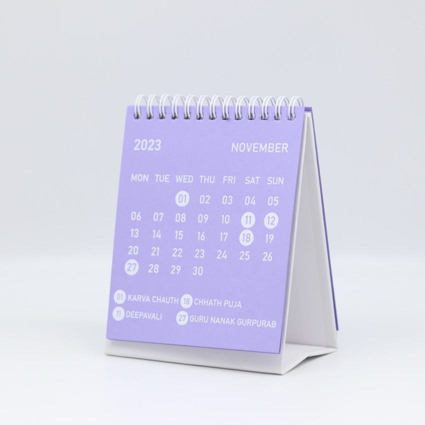 INNAXA Monthly Calendar 13 Months Standing Flip Calendar 2024 Table  Calendar (Purple) at Rs 299/piece, Table Calendar in Nala Sopara