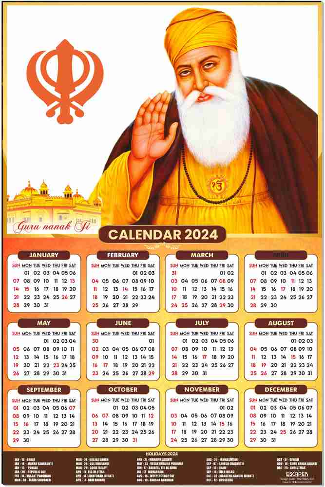 Mool Nanakshahi Calendar 2024 Catharina