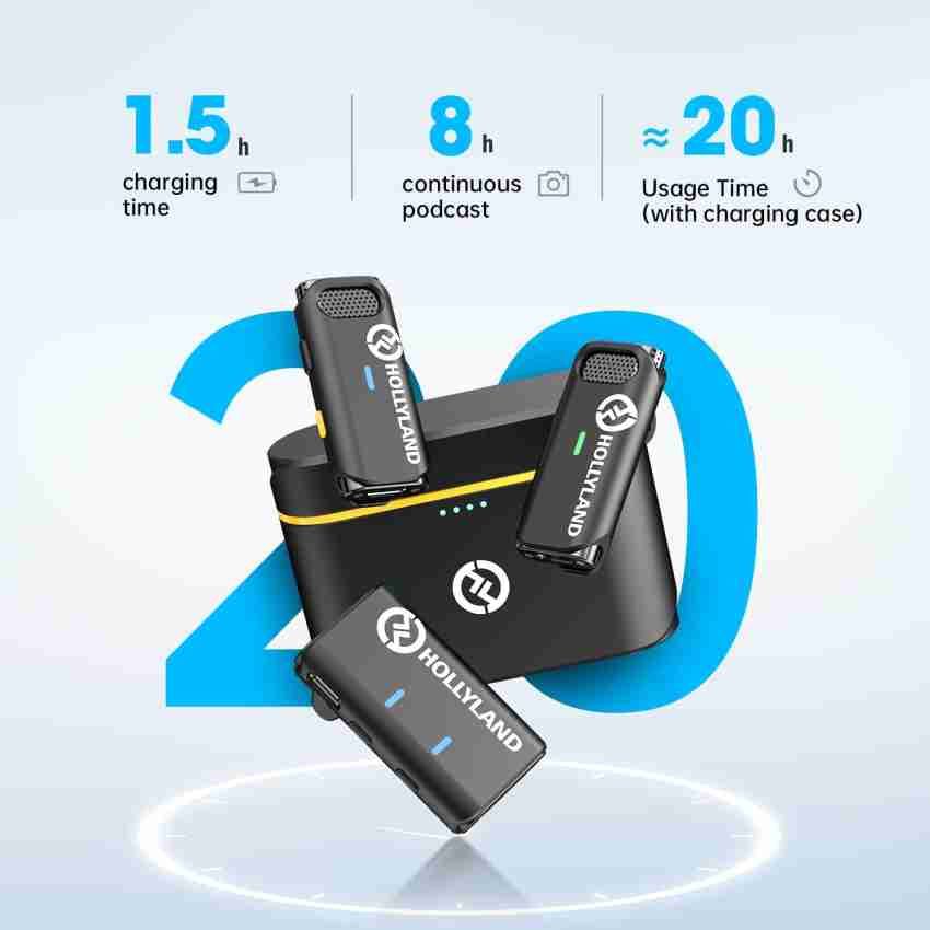 Hollyland Lark M1 Micro Cravate sans Fil Annulation Active Bruit 200m  Portée, 20H Utilisation, Ultra-Mini Portable, Système de Microphones  Lavalier pour DSLR Caméra iPhone Android PC (Noir Duo) : :  High-Tech