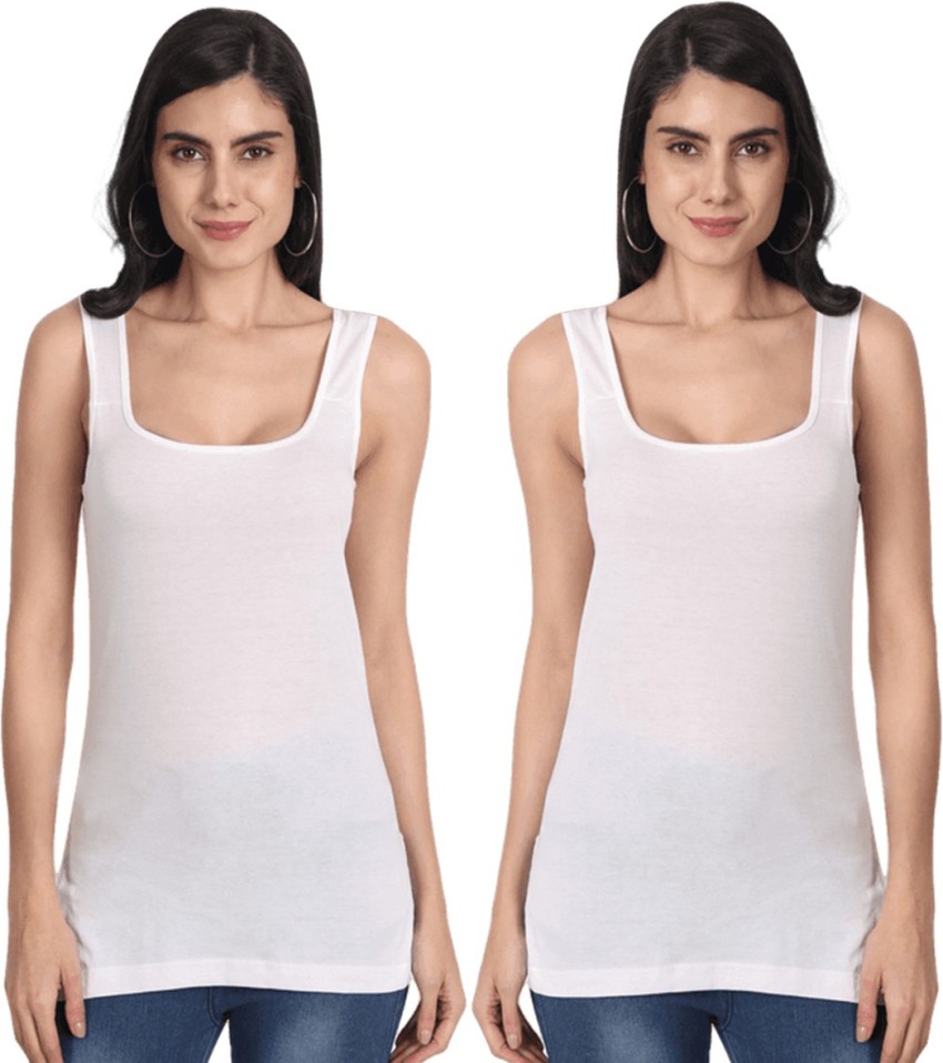 Buy Aimly Women's Cotton Camisole Slip Black 4XL Pack of 2 Online