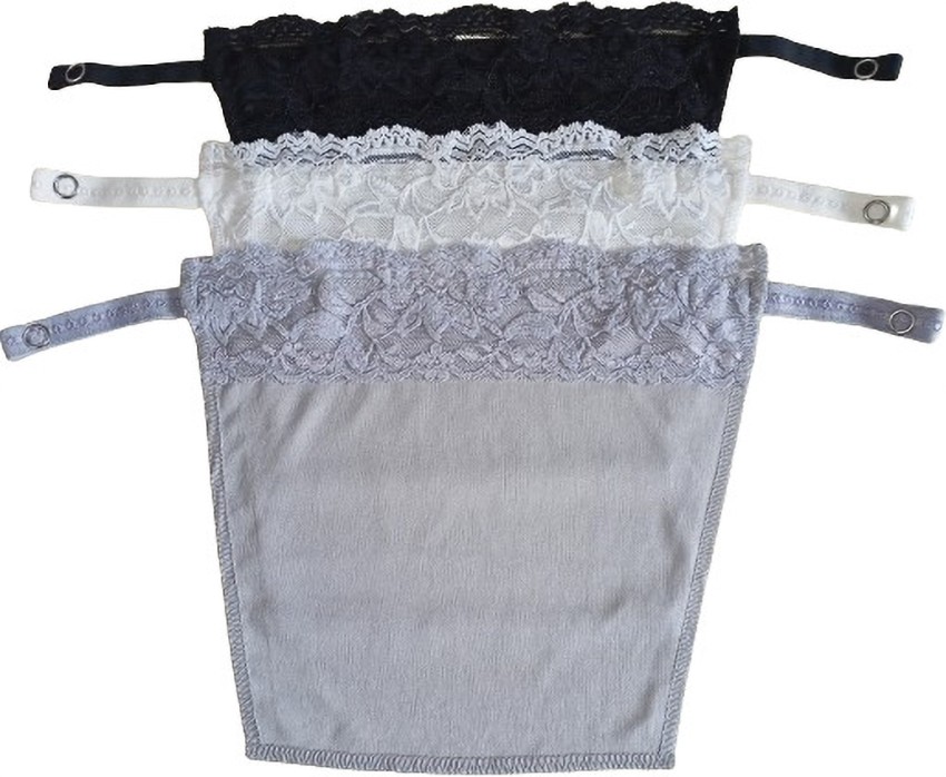 Women's & Girl's Cotton Clip-on Mock Lace Camisole Cami Secret (Black,  White, Beige, Free Size)