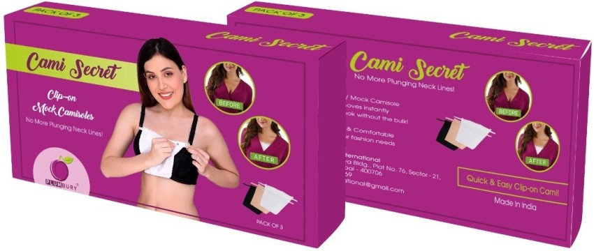 Cami Secret Clip On Mock Camisoles (3 Pack) White Black Beige