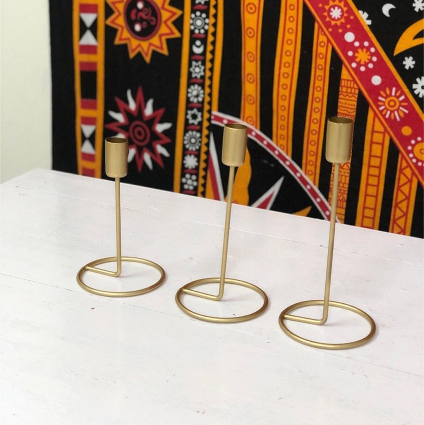 Master Piece Crafts Modern Sleek Glowing Candlestick Holders, Golden Long Candle  Holders Iron Candle Holder Set Price in India - Buy Master Piece Crafts  Modern Sleek Glowing Candlestick Holders, Golden Long Candle